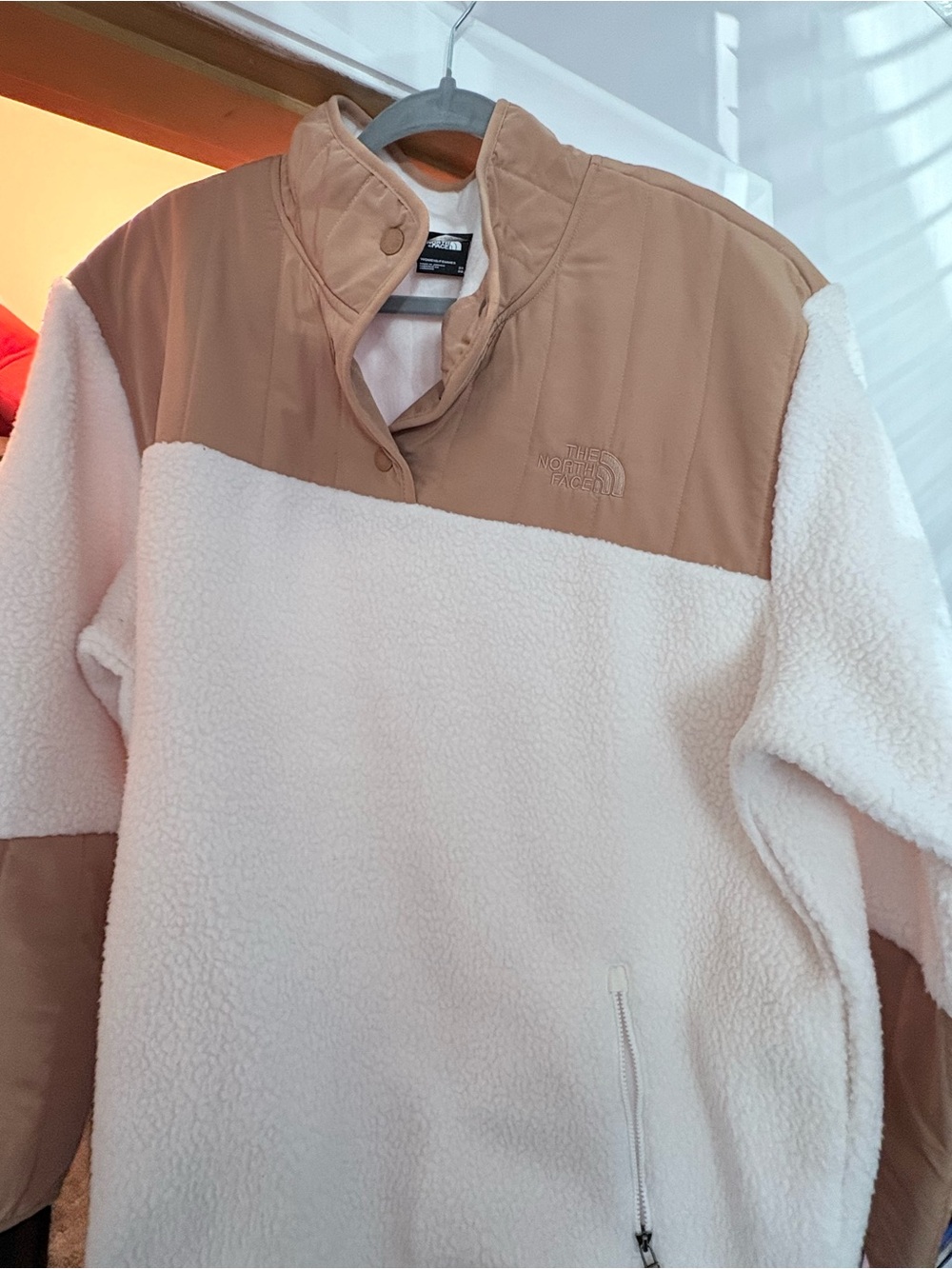The North Face Women's Cream & Tan Sherpa Pullover Jacket